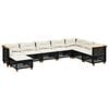 vidaXL 8-delige Loungeset met kussens poly rattan zwart