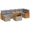 vidaXL 8-delige Loungeset met kussens poly rattan acacia beige