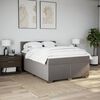vidaXL Boxspring met matras stof taupe 140x190 cm
