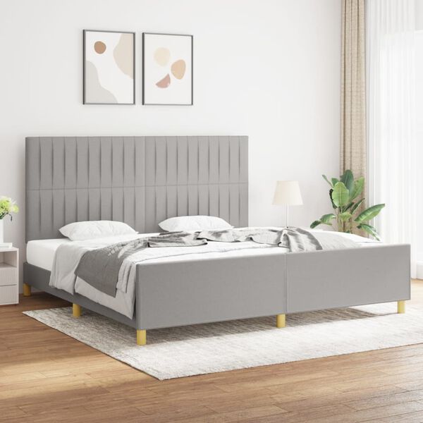 vidaXL Bedframe zonder matras stof lichtgrijs 200x200 cm