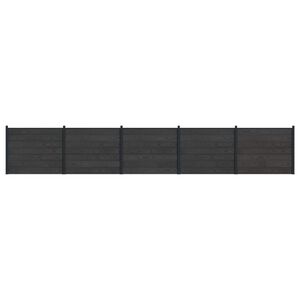 vidaXL Hekpaneel 5 pcs WPC en Aluminium Zwart