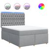 vidaXL Boxspring met matras stof lichtgrijs 160x200 cm