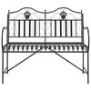 vidaXL Tuinbank Zwart 103,5 x 59 x 89 cm Staal