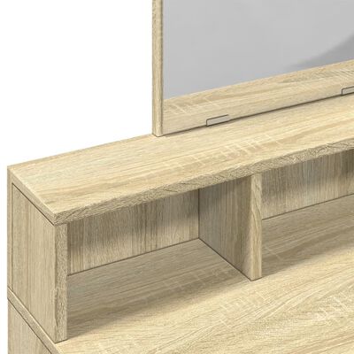 vidaXL Kaptafel met spiegel 80x41x144,5 cm sonoma eikenkleurig