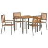 vidaXL Tuin eettafelset 5 st Grijs en Bruin poly rattan