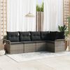 vidaXL Tuin Sofa Set met kussen 5 pcs Grijs poly rattan