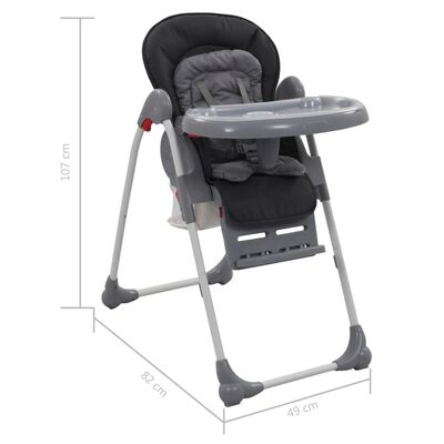 vidaXL Kinderstoel hoog grijs