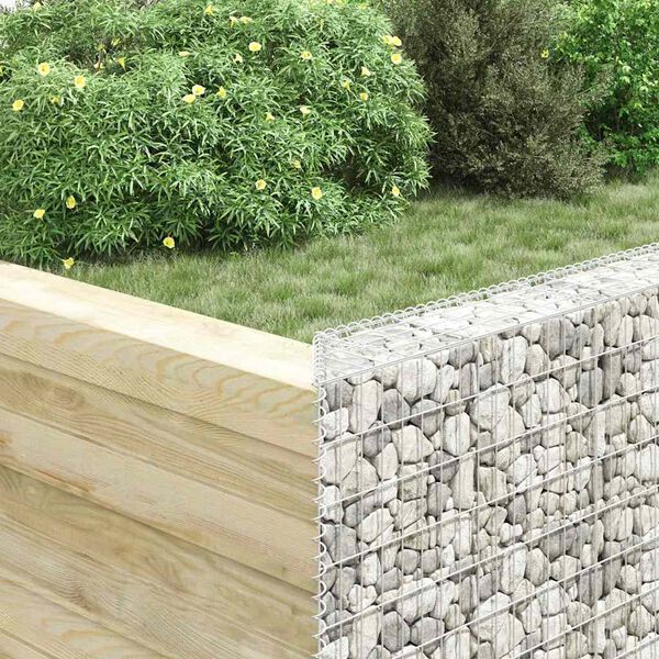 vidaXL Gabion plantenbak trapezium 150x20x100 cm gegalvaniseerd staal