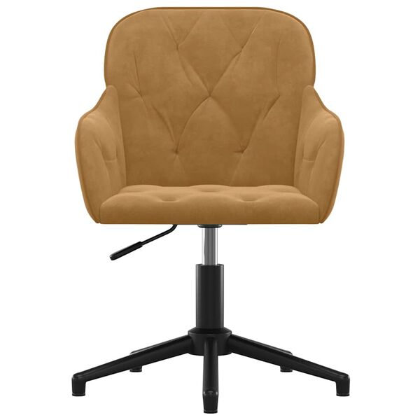 vidaXL Kantoorstoel draaibaar fluweel bruin