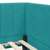 vidaXL Hoekbedframe met hoofdeinde Turquoise 100 cm x 200 cm Fluweel