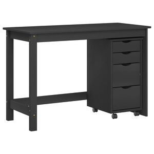 vidaXL Bureau en rollende kast set MOSS 2 st Zwart