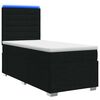 vidaXL LED Boxspring Bed met Matras Zwart 90 x 190 cm Stof