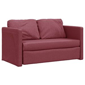 vidaXL Slaapbank vloermodel 2-in-1 112x174x55 cm stof wijnrood