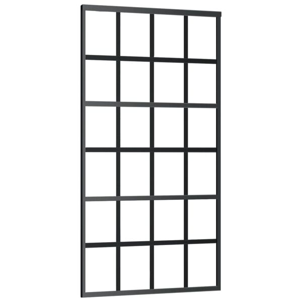 vidaXL Schuifdeur met beslag 102x205 cm aluminium en ESG-glas