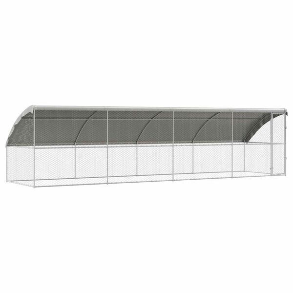 vidaXL Hondenhok 4 pcs Zilver 8 x 2 x 2 m Gegalvaniseerd staal