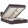 vidaXL Ottoman bed met matras 140x200cm stof donkerbruin