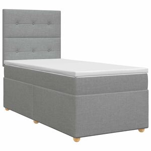 vidaXL Boxspringbed met matras Lichtgrijs 80 x 200 cm Stof