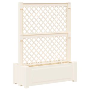 vidaXL Grote planter met trellis Wit 99,5 x 43 x 133,5 PP
