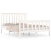 vidaXL Bedframe massief grenenhout wit 135x190 cm 4FT6 Double