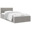 vidaXL Bedframe met hydraulische opslag stof lichtgrijs 90x200 cm
