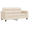 vidaXL Tweezitsbank 140 cm microvezelstof beige