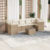 vidaXL 8-delige Loungeset met kussens poly rattan beige