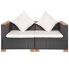 vidaXL Tuinbank poly rattan zwart