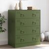vidaXL Dressoir 67x39x83 cm staal olijfgroen