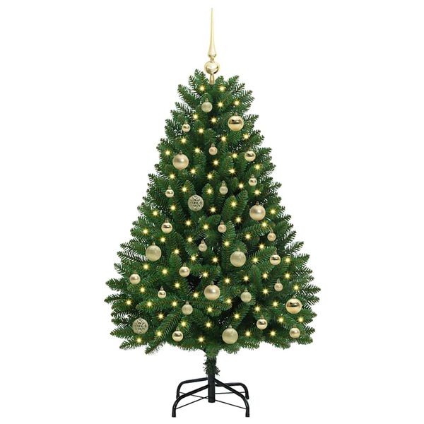 vidaXL Kunstkerstboom met 150 LED Groen 120 cm PVC en Metaal