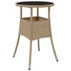 vidaXL 3-delige Bistroset met kussens poly rattan beige