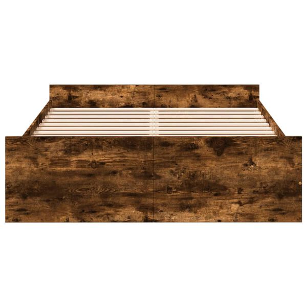 vidaXL Bedframe met lades bewerkt hout gerookt eikenkleurig 120x200 cm