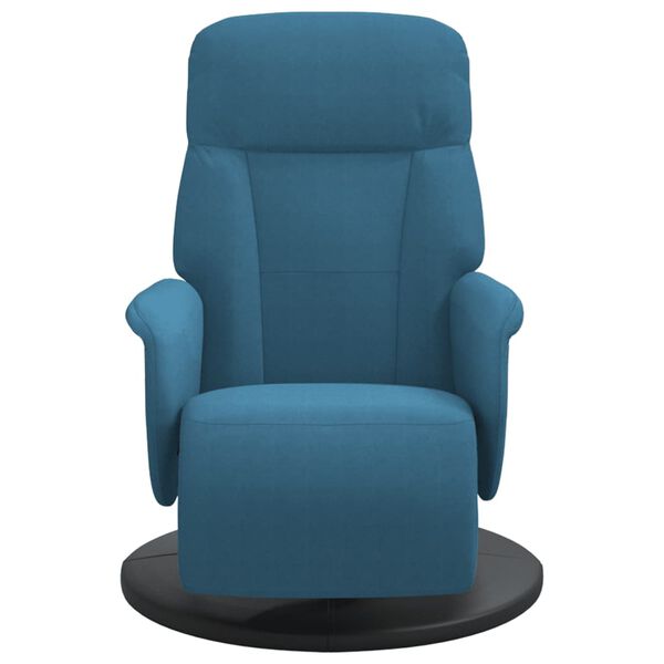 vidaXL Fauteuil met voetensteun verstelbaar fluweel blauw