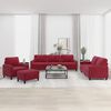 vidaXL 4-delige Loungeset met kussens fluweel wijnrood