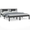 vidaXL Bedframe massief hout grijs 180x200 cm