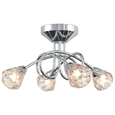 Daarom Vijfde Trend vidaXL Plafondlamp met traliekappen glas 4xG9 online kopen | vidaXL.be