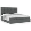 vidaXL Ottoman bed met matrassen 160x200cm stof donkergrijs