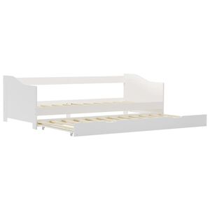 vidaXL Bedbank uittrekbaar grenenhout wit 90x200 cm