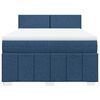 vidaXL Boxspring met matras stof blauw 160x200 cm
