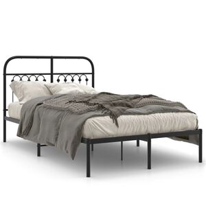 vidaXL Bedframe met hoofdbord metaal zwart 120x200 cm
