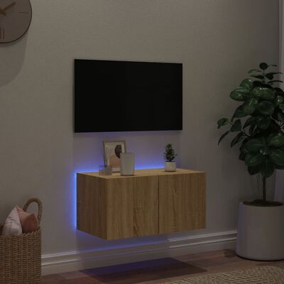 vidaXL Tv-wandmeubel met LED-verlichting 60x35x31 cm sonoma eikenkleur