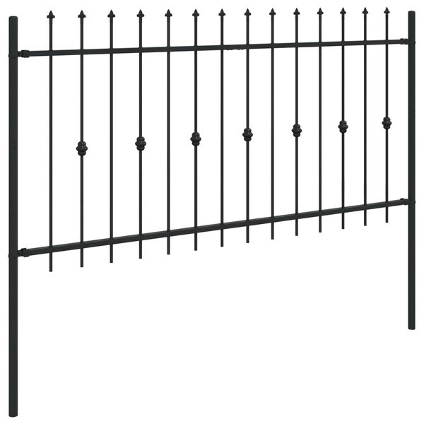 vidaXL Spike Fence Zwart 200 x 150 cm Gepoedercoat staal