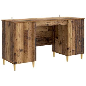 vidaXL Bureau met plank Oud hout 142,5 x 50 x 75 cm Bewerkt hout