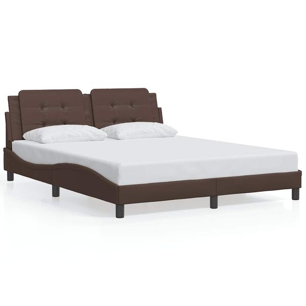 vidaXL Bedframe zonder matras "Zadar" kunstleer bruin 160x200 cm