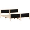 vidaXL Bedframe met hoofdeinde Zwart 200 x 200 cm Massief grenenhout