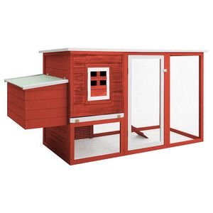 vidaXL Kippenhok met nachthok hout rood