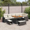 vidaXL Tuinbankenset 9 pcs Zwart poly rattan