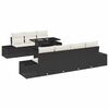 vidaXL Bankstel 8 st Zwart en Cr&egrave;me poly rattan