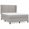 vidaXL Boxspring met matras stof lichtgrijs 140x200 cm