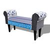 vidaXL Bankje patchwork blauw en wit