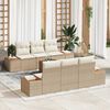 vidaXL Tuin Sofa Set met kussen met opslag 7 pcs Beige Poly riet